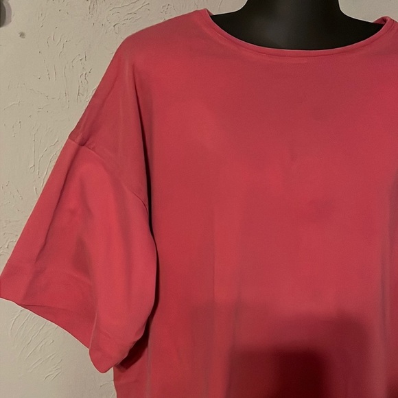 XL Structure red mauve short sleeve crew neck thick pullover shirt top - Picture 4 of 14